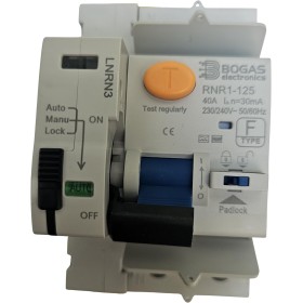 Interruptor Diferencial auto rearmable 2P (N+F) 40A | 30mA | 10kA | Type F | Super Inmunizado | C E |
