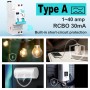 TONGOU Restart - Interruptor diferencial Wi-Fi con reencendido y pantalla - 1-40 A, 30 mA tipo A - Aplicación Tuya con