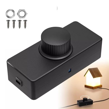 TECHZOCO Potenciómetro regulador de luz con Interruptor, Dimmer LED, Interruptor regulador intensidad, Atenuador de luz, Apto
