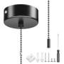 WUISOLQP Interruptor de luz cromado para cuarto de baño, interruptor de cuerda de tracción con cordón, 150 cm, herramienta de