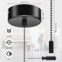 WUISOLQP Interruptor de luz cromado para cuarto de baño, interruptor de cuerda de tracción con cordón, 150 cm, herramienta de