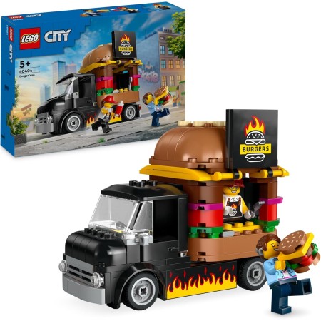 LEGO City Camión Hamburguesería, Food Truck de Juguete, Regalo para Niños y Niñas de 5 Años o Más, Juego Imaginativo con