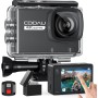 COOAU New Sports Camera 4K60fps 64MP WiFi Touch Screen with Microphone External Underwater Camera 40M Type-C EIS Stabilization