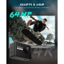 COOAU New Sports Camera 4K60fps 64MP WiFi Touch Screen with Microphone External Underwater Camera 40M Type-C EIS Stabilization