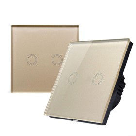 HOHOVYVY Interruptor de luz regulable, interruptor táctil doble para lámpara LED/bombilla de 2 vías, interruptor táctil de 1 vía