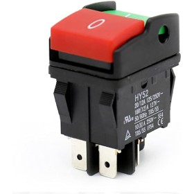 Huudngeje Interruptores de Botón Eléctricos Industriales, Botón Pulsador HY52 para Interruptor de Dispositivo Mecánico 4 con Luz