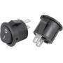 yasoe 5 x Interruptor Basculante Redondo On/Off SPST CA 6A/125V 3A/250V - Negro