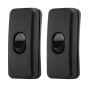 Interruptores intermedios negros de 2 polos, 6 A, 250 V, 2 unidades, color negro, interruptor de cable de 2 polos, interruptor