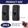 Interruptores intermedios negros de 2 polos, 6 A, 250 V, 2 unidades, color negro, interruptor de cable de 2 polos, interruptor