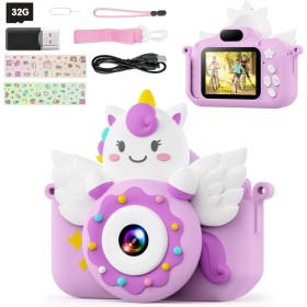 TIATUA Camara Fotos Infantil,1080P HD Selfie Video Cámara de Fotos para Niños,Videocámara Infantil con Pantalla de 2.0" y