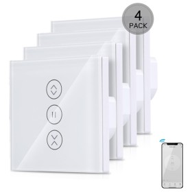 Nicoone Interruptor de persiana inalámbrica, 4 unidades Smart Rolladen Temporizador Smart Wlan compatible con Alexa Echo y