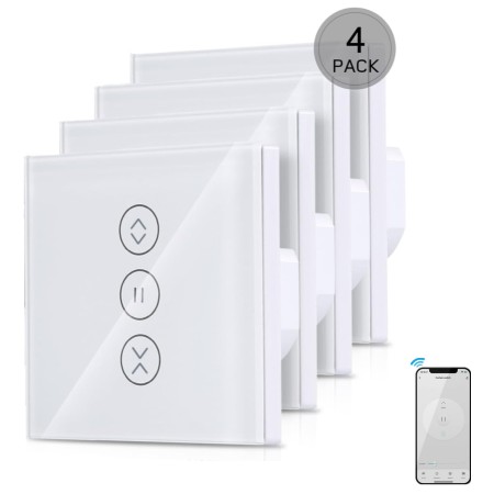 Nicoone Interruptor de persiana inalámbrica, 4 unidades Smart Rolladen Temporizador Smart Wlan compatible con Alexa Echo y