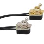 Mini interruptor de palanca precableado, interruptor de palanca precableado AC250V 6A ON/OFF SPST Baquelita Shell Metal Button