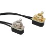 Mini interruptor de palanca precableado, interruptor de palanca precableado AC250V 6A ON/OFF SPST Baquelita Shell Metal Button