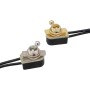Mini interruptor de palanca precableado, interruptor de palanca precableado AC250V 6A ON/OFF SPST Baquelita Shell Metal Button