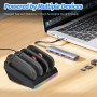 FPVtosky Base de Carga para Switch 2 Joycon(2025), Base de Carga de 4 mandos para Accesorios SW2 Joy-con, con luz indicadora LED