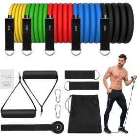Gomas Elasticas Musculacion 150 lbs 12 Piezas Elasticos Fitness Musculacion con 5 Diferentes Niveles Gomas Bandas Elasticas para