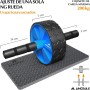 Rodillo de rueda para abdominales con alfombrilla grande para ejercitar abdominales, doble rueda con modos de entrenamiento de