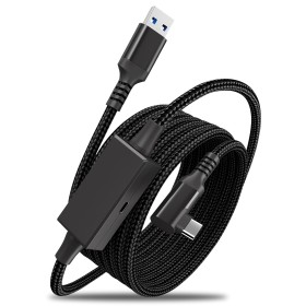 BOBOPACK 5m Link Cable con Quest 2/1/Pro/Pico1/2/3, Cable USB C a Codo Tipo C, USB 3.0 Transferencia de Datos de Alta Velocidad,