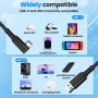BOBOPACK 5m Link Cable con Quest 2/1/Pro/Pico1/2/3, Cable USB C a Codo Tipo C, USB 3.0 Transferencia de Datos de Alta Velocidad,