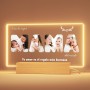 Greatminer Regalo Personalizado Mama - Regalo Día de la Madre, Marco de Fotos Mamá, Base con Iluminación Opcional, Regalos