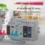 TONGOU Medidor Inteligente de Energía Wifi, Reinicio de Consumo y Exportación de Datos,Accesorio Medidor Smart life (50A/