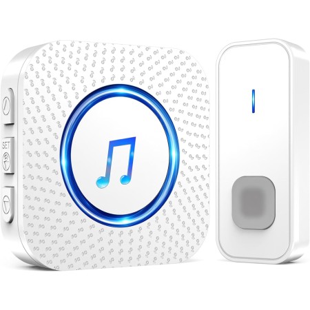 SURFOU Timbre Inalámbrico Exterior Interior Impermeable, Campainha Sem Fios Exterior, Kit Wireless Doorbell Puerta para Casa