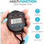 Cronómetro Deportivo con Silbato de Acero Inoxidable, Cronometros Deportivos para Futbol, Natación o Atletismo, Cronometro