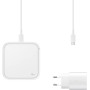Samsung Wireless Charger Single Fast Charging 2.0 con Power Adapter 15W, Blanco