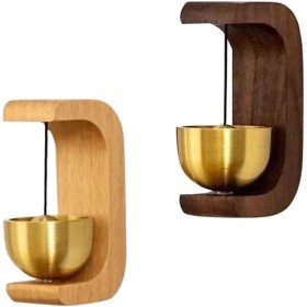 Fozriybefy 2 Uds. Timbre Inalámbrico de Entrada, Campana de Comerciante, Campana de Viento, Apertura de Puerta, Reloj de Madera