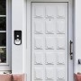 Timbre de puerta inalámbrico y negro, inalámbrico, de largo alcance, con tonos de llamada, volumen para mayor comodidad (negro)