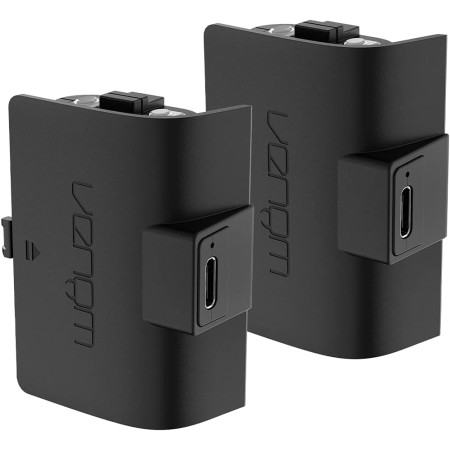 Venom Paquete doble de baterías recargables de alta capacidad de 1100 mAh, color negro (Xbox Series X y S/Xbox One)