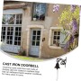 1juego Campana De Hierro Fundido Estilo Rústico Timbre Manual Para Puerta Decoración De Jardín Multiusos Sonido Y Fuerte