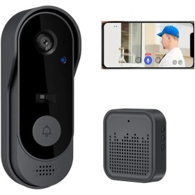Ruicubei - Timbre inalámbrico con cámara, 1080P - Timbre inalámbrico para exterior, impermeable, 125°, intercomunicador de vídeo