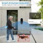 Ruicubei - Timbre inalámbrico con cámara, 1080P - Timbre inalámbrico para exterior, impermeable, 125°, intercomunicador de vídeo
