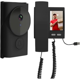 TKMARS Timbre con Camara Exterior, Videoportero, Visión Nocturna Infrarroja，1080P Timbre Inalámbrico Exterior Impermeable con