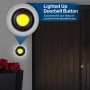 Entgoinggo Pulsador de timbre luminoso redondo LED de metal negro con alambre luminoso para puerta de entrada de casa