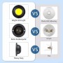 Entgoinggo Pulsador de timbre luminoso redondo LED de metal negro con alambre luminoso para puerta de entrada de casa