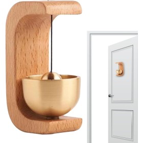 Timbre de puerta de madera – Timbre magnético decorativo para puerta, adorno de interior ligero para regalo de inauguración de