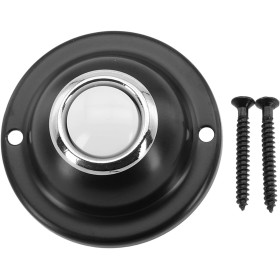 ZiStarlilife Timbre de puerta, botón redondo de metal, botón pulsador de timbre de puerta de metal DC12-24v con tornillos,