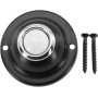 ZiStarlilife Timbre de puerta, botón redondo de metal, botón pulsador de timbre de puerta de metal DC12-24v con tornillos,