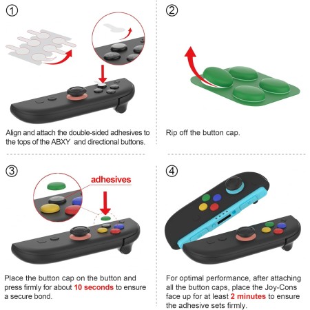 PlayVital Tapas Protectoras de Silicona para Nintendo Switch 2 (2025), 1 Par de Agarres para el Pulgar y 2 Tapas de Botones ABXY