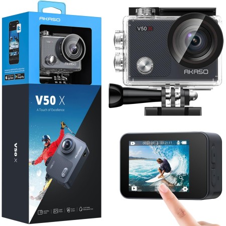 AKASO EK7000 Sports Camera 4K with 64GB microSDXC Memory Card Action Camera 4K 20MP WiFi Wide Angle 170° with EIS Remote Control