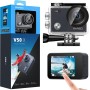 AKASO EK7000 Sports Camera 4K with 64GB microSDXC Memory Card Action Camera 4K 20MP WiFi Wide Angle 170° with EIS Remote Control