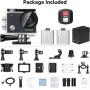 AKASO EK7000 Sports Camera 4K with 64GB microSDXC Memory Card Action Camera 4K 20MP WiFi Wide Angle 170° with EIS Remote Control