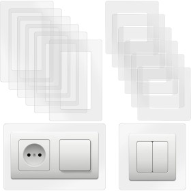 BlueXP 6 Piezas Protector pared Interruptor Luz Unica 6 Piezas Forma Cuadrada Transparente Placas de Cubierta de Interruptor de