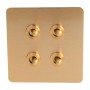 Enchufe de interruptor de luz de estilo industrial vintage, panel de interruptor basculante de luz de palanca de latón de 1/2