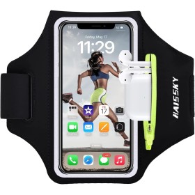 Brazalete Deportivo para Corre con Airpods Holder,Brazalete Movil Running Ajustable,Porta Movil Runnning para iPhone 15 14 13 12