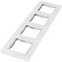 Jandei - Marco de 4 Módulos Cristal Templado, para Instalaciones de Mécanismos Estándar, Interruptores, Enchufes... (Blanco)
