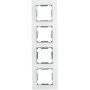 Jandei - Marco de 4 Módulos Cristal Templado, para Instalaciones de Mécanismos Estándar, Interruptores, Enchufes... (Blanco)